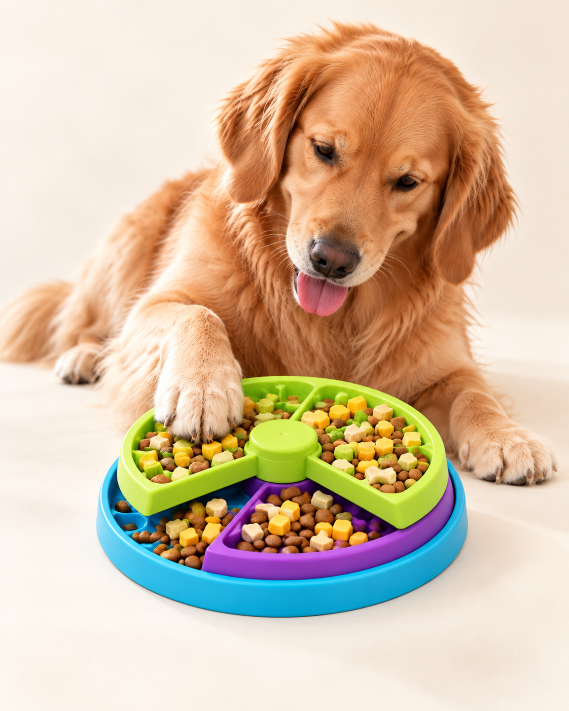 3-Layer Interactive Dog Puzzle Feeder & Slow-Feed Bowl