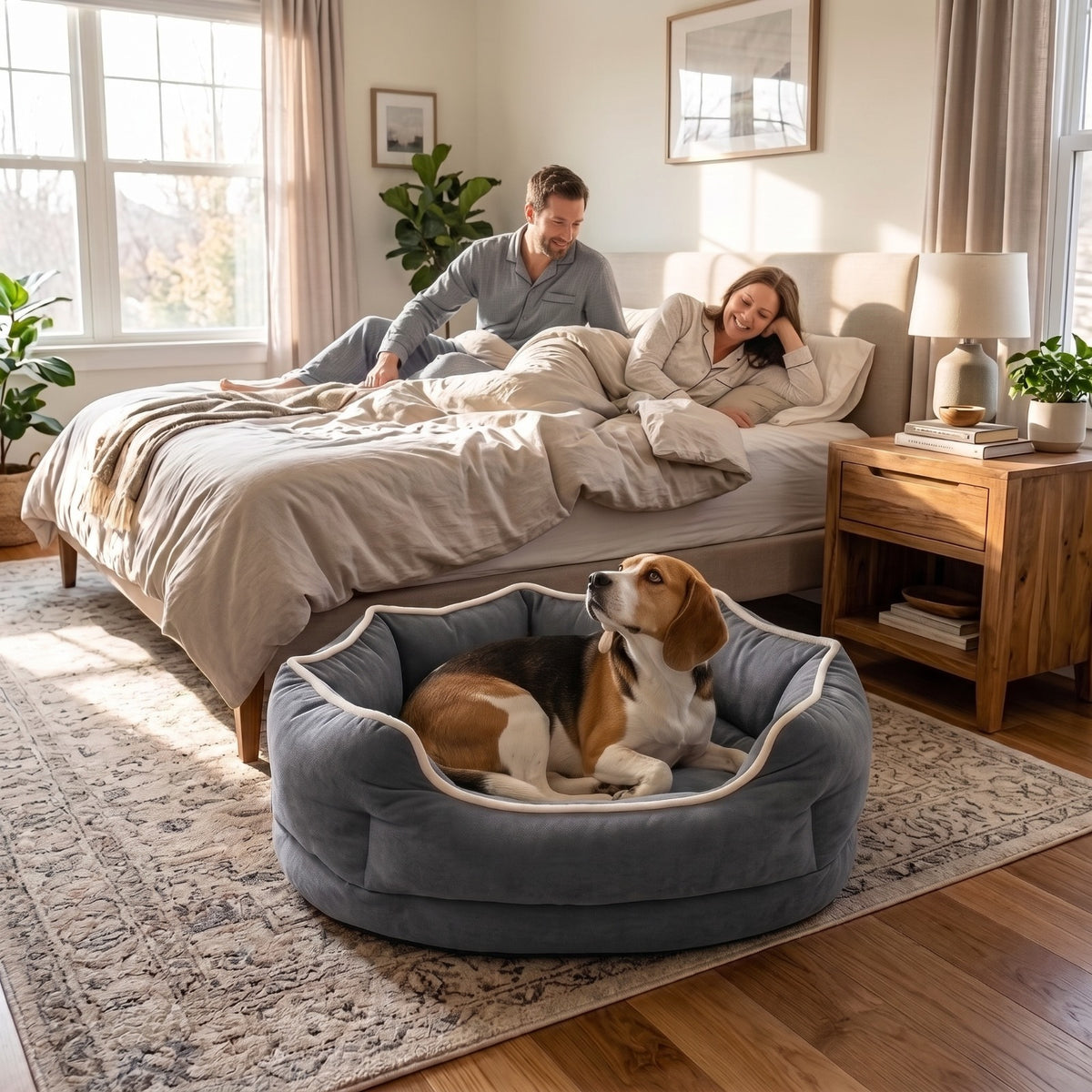 Bolstered Memory-Foam Pet Sofa Bed for Dogs & Cats