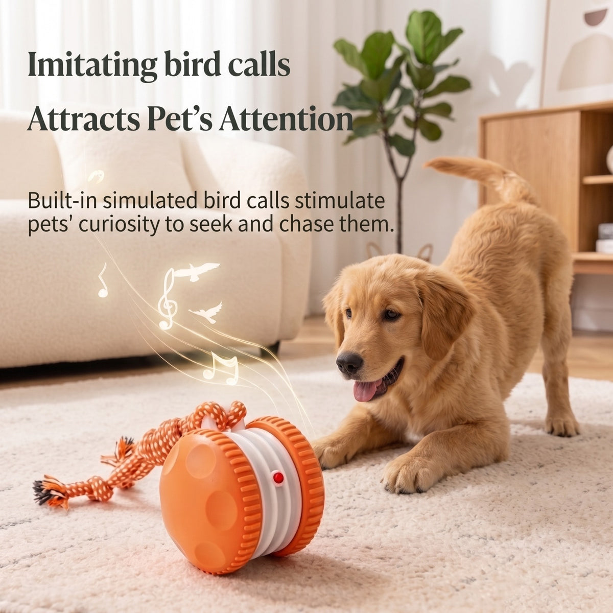 Rechargeable Interactive Rolling Ball & Rope Toy for Dogs