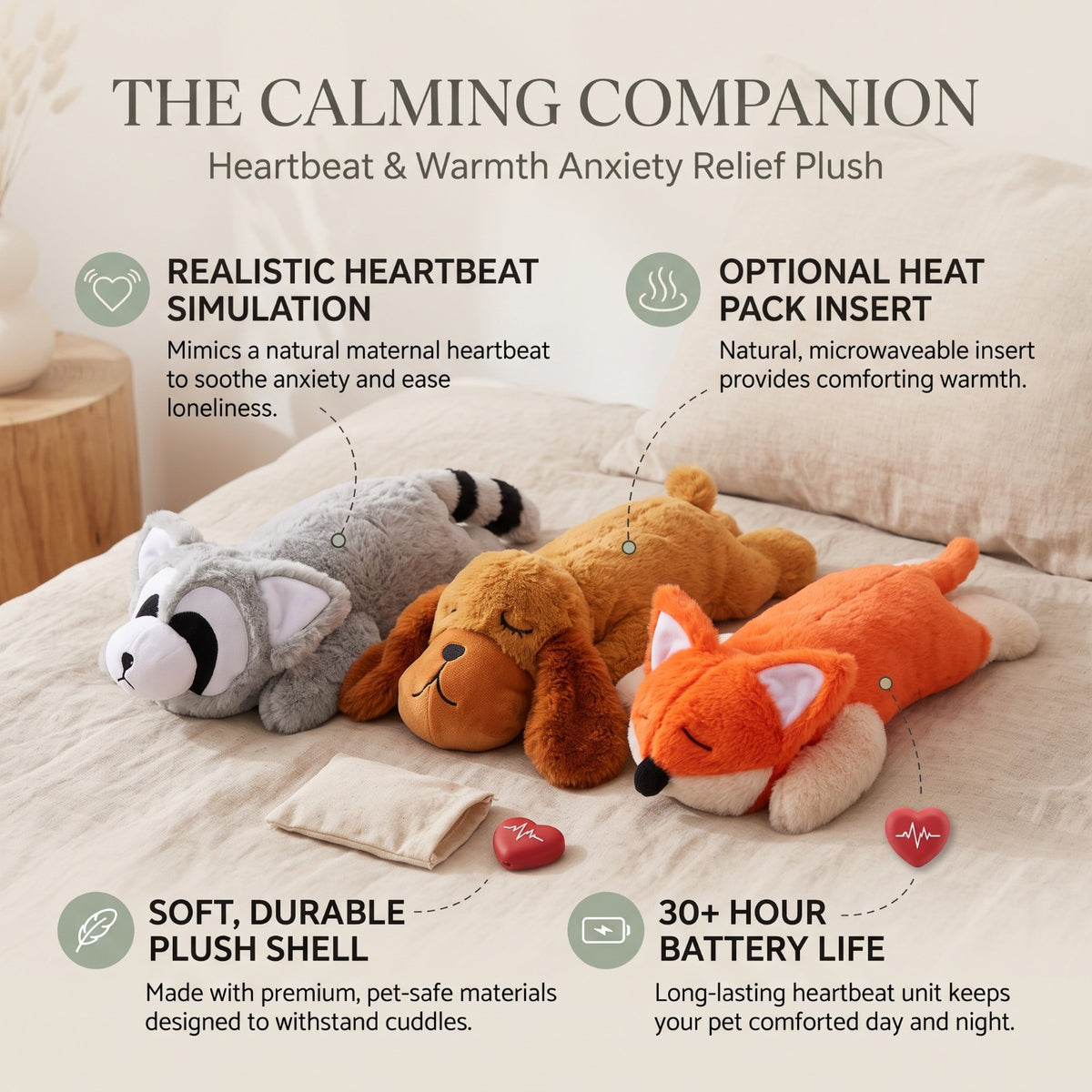 Heartbeat Comfort Plush Toy for Puppies & Dogs