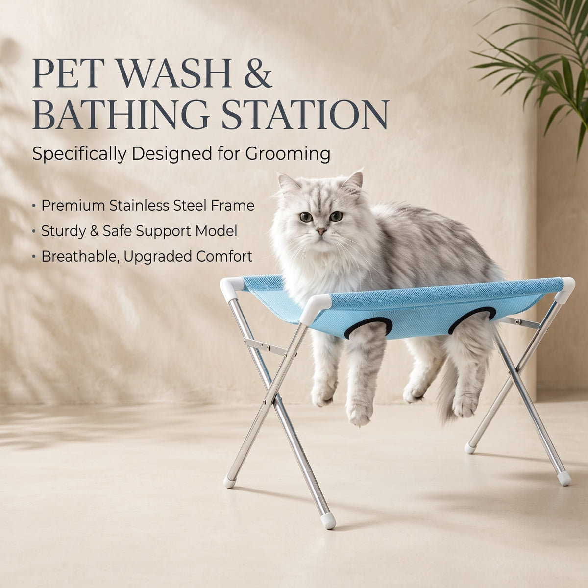 Foldable Pet Grooming & Bathing Support Stand