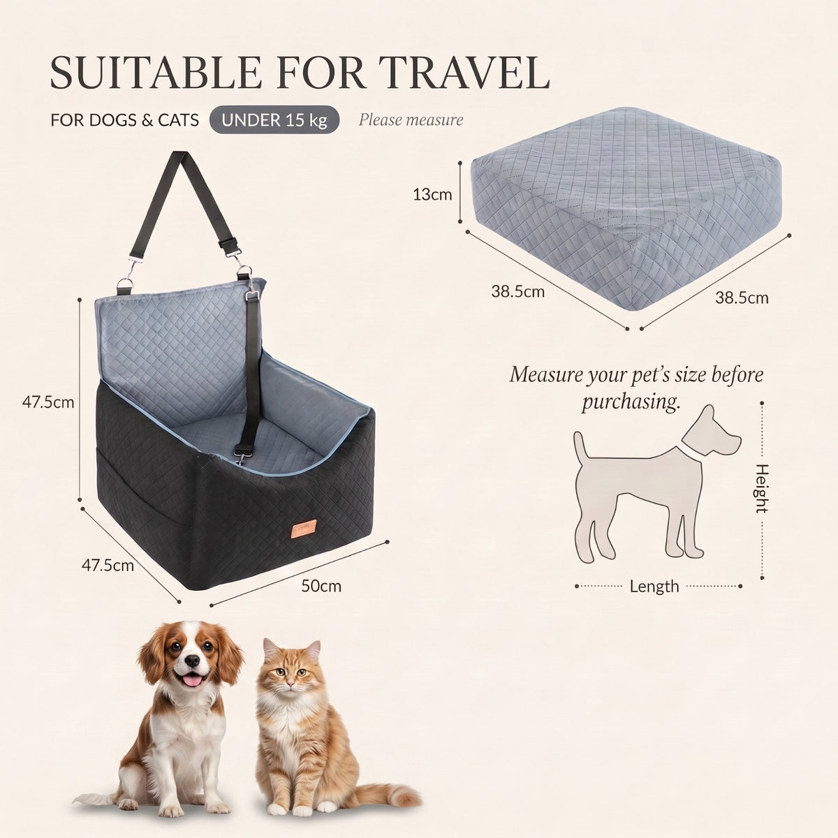 2-in-1 Pet Travel Booster & Comfort Seat