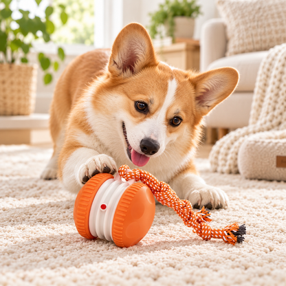 Rechargeable Interactive Rolling Ball &amp; Rope Toy for Dogs