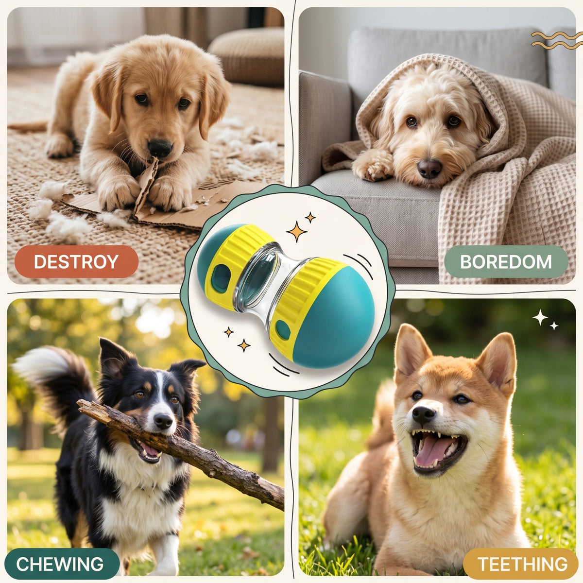 Adjustable Treat-Dispensing Puzzle Toy for Dogs