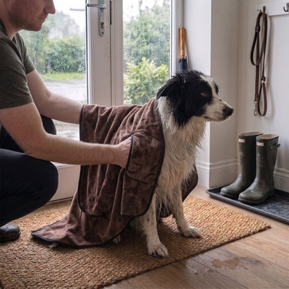 Quick-Dry Pet Bath Towel with Hand Pockets