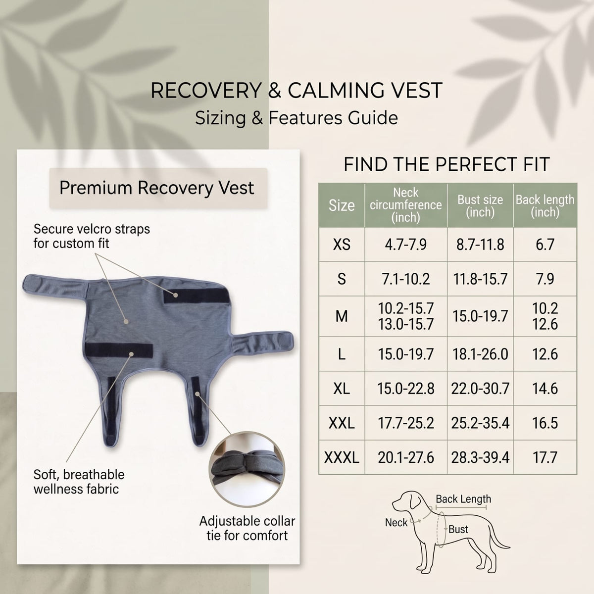Adjustable Anxiety Pressure Vest for Dogs