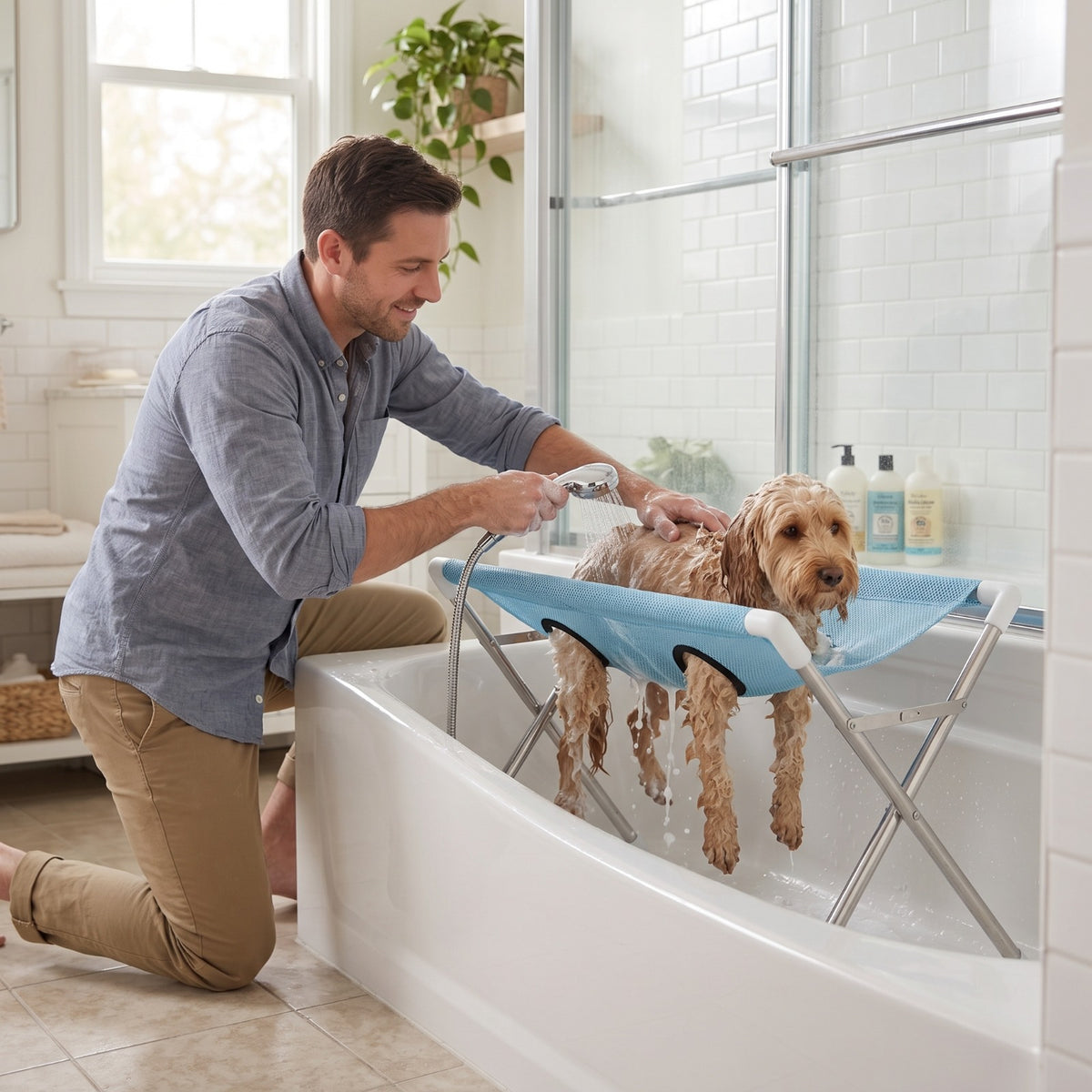 Foldable Pet Grooming &amp; Bathing Support Stand